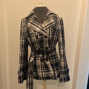 Light jacket‎ blazer black and white plaid
